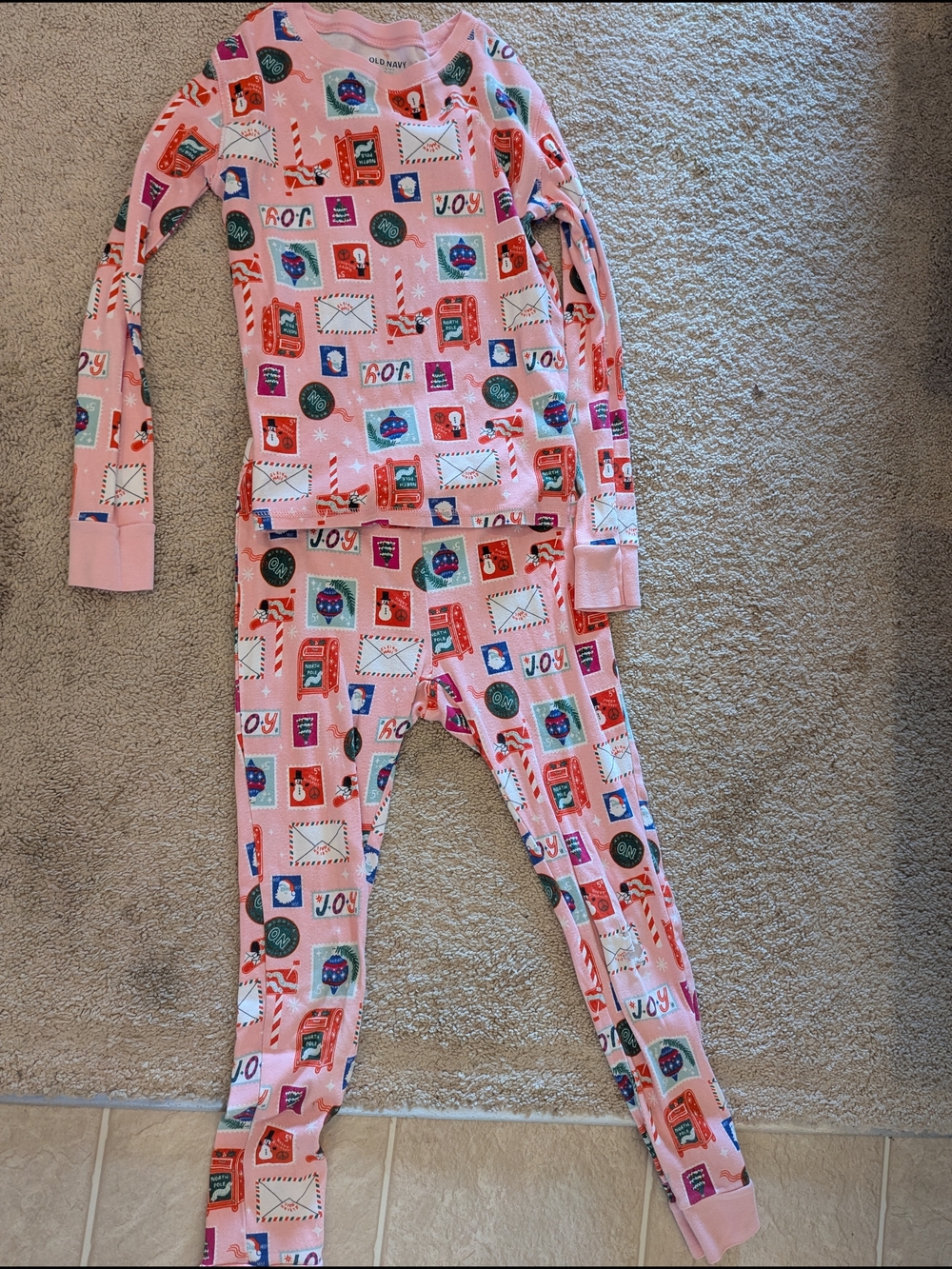 Girls Old Navy Christmas Pajamas Set Size Large